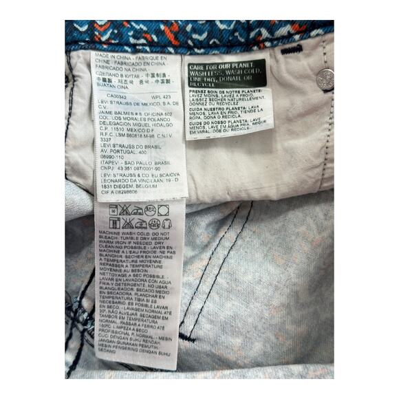 Levis Jeans Womens 27 Mid Rise Skinny Ankle Blue Print Cotton Stretch Pockets - Picture 7 of 9